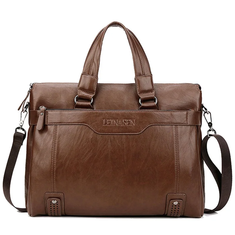Деловой портфель для мужчин винтажная сумка мессенджер офиса вместительная на