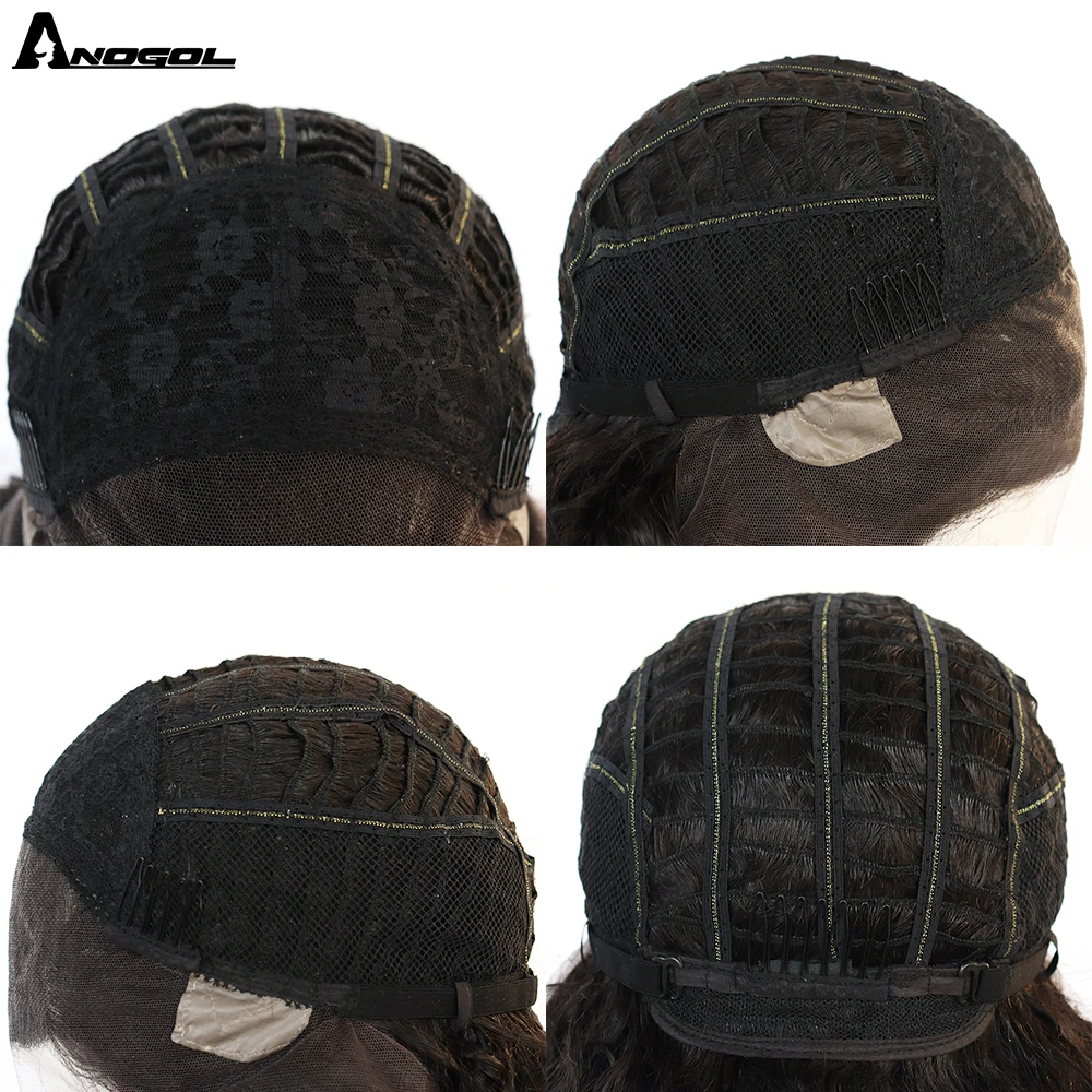 

ANOGOL lace front wigs for Black Women deep wave curly frontal bob wig short long water wig full