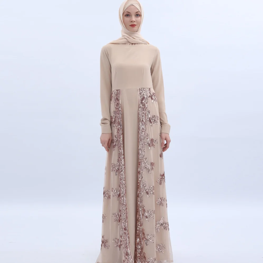 

Muslim Sequin embroidered robe, European and American Muslim women's robe, Dubai Cafe dress, abaya, Turkey, 2021