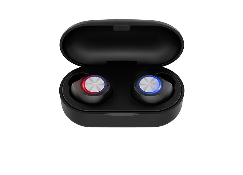 TWS беспроводные наушники, Bluetooth наушники 5,0, сенсорное управление, наушники с микрофонами, гарнитура, шумоподавление, Hi-Fi стерео - Цвет: Black