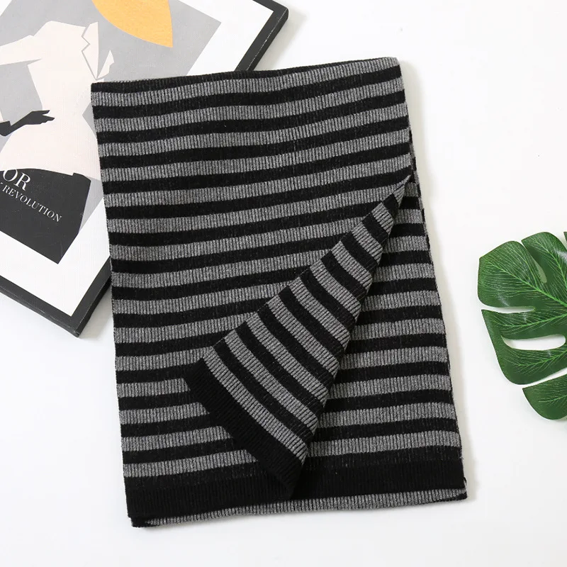 

2020 Korean autumn and winter warm wool knitted women's scarf Striped scarf,fashion and lovers' art scarf and shawl scarf women