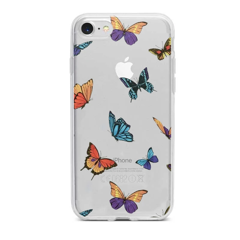 Blue Butterfly Aesthetic Premium Case For iPhone X XS Max Xr 11 pro 5 5S SE 8 7 6 s Plus INS cartoon Clear Soft Fundas Cover | Мобильные