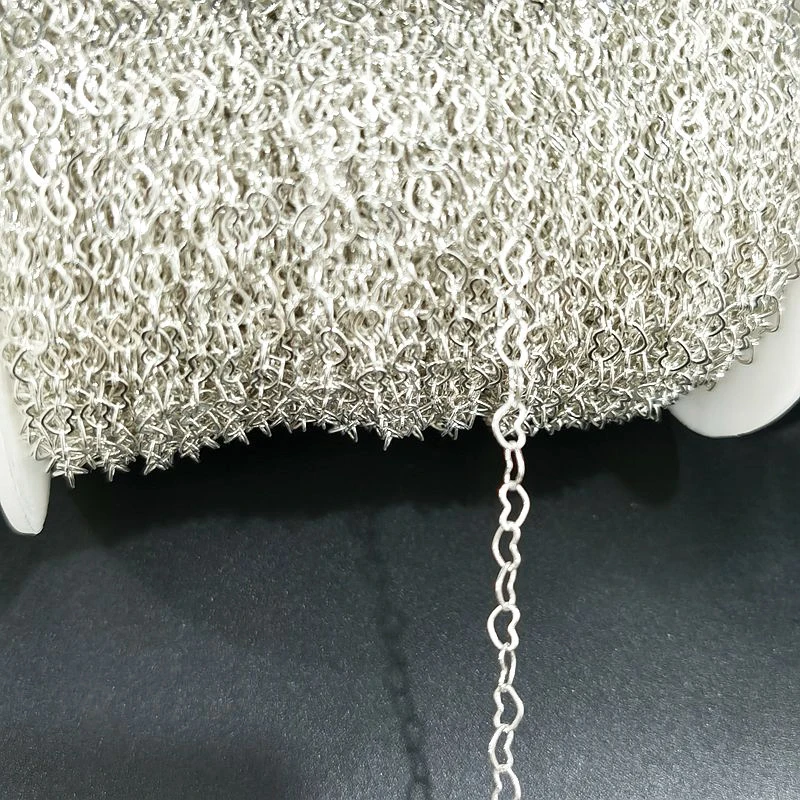 1 метр 3 мм ожерелье любовь сердце цепь серебро розовое золото медные звенья цепи