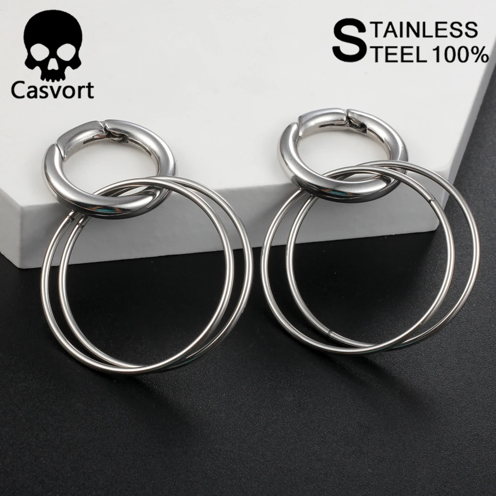Casvort 2PCS New Clasp Ear Weight Hangers Plug Tunnel Body Jewelry Piercing 6g Gauges Expander Pair Selling