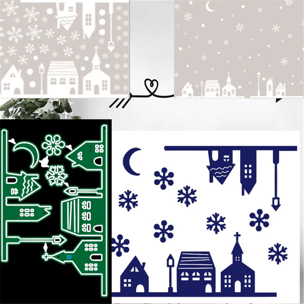 Новинка 2019 года Металлическая стальная рамка в форме звездного дома трафареты