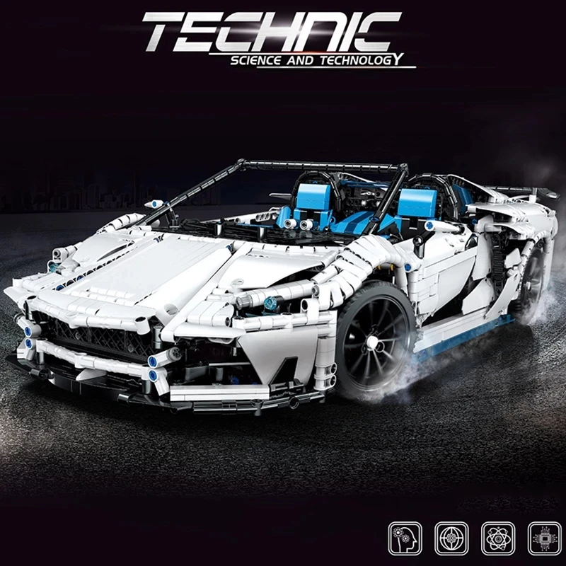 

New Technic Series Lamborghining Aventador SVJ Roadster Compatible MOC-17698 3712PCS Building Bricks Toys QL0430 Birthdays Gifts