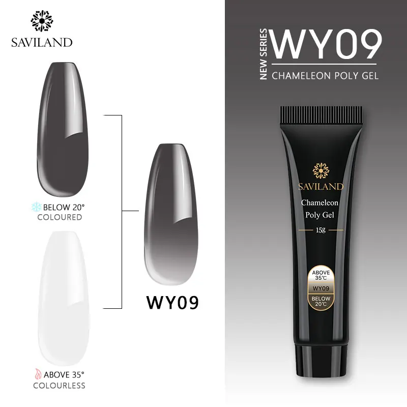 15ml WY09 Saviland 30 мл Гель-лак акриловый полигель изменение температуры многоцветный Алмазный полигель для ногтей быстрое строительство УФ-набор для ногтей - Цвет: 15ml WY09