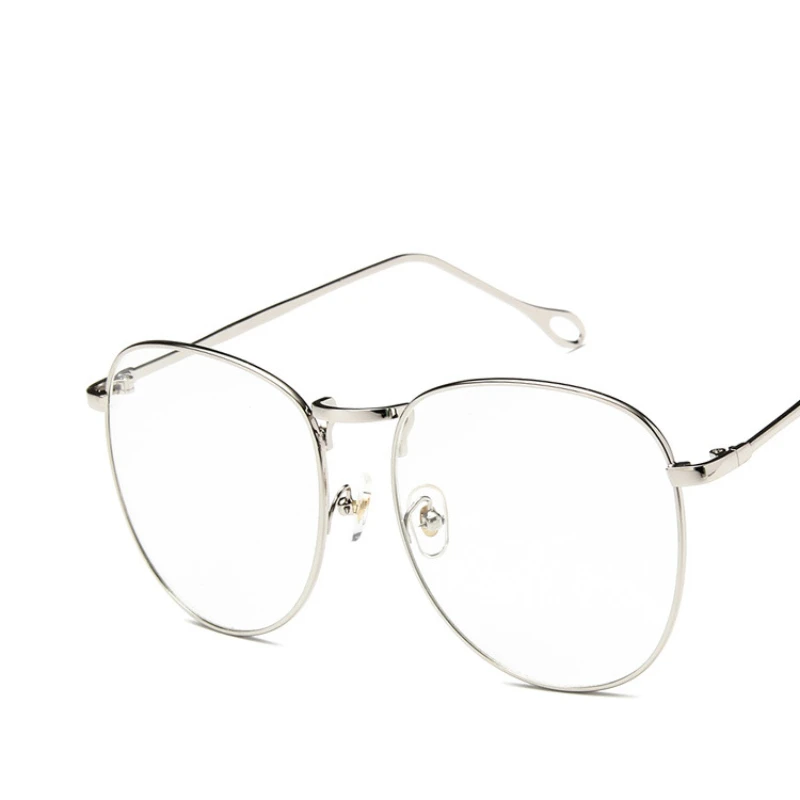

Round Metal Frame Clear Lens Optical Flat Mirror Glasses Retro Unisex Fashion Computer Glasses Flat Light Eyewear