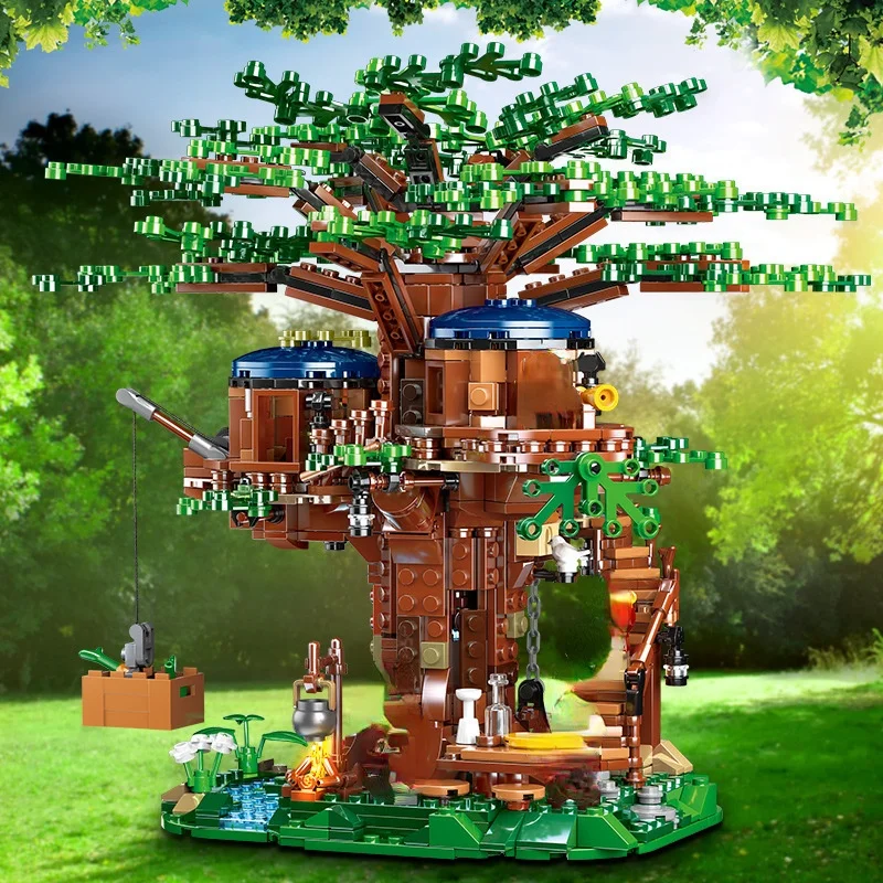 

1013+pcs All Seasons Treehouse City Building Blocks Creator Tree House Room Home Bricks Set Kids Children Toys Gift