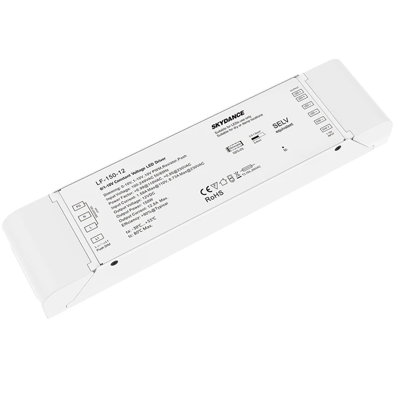 

New 0-10V 1~10V Led Dimming Driver;100V-240V Input;150W 24V 12V Output Led Single Color Strip Dimmable Power Driver PWM Push Dim