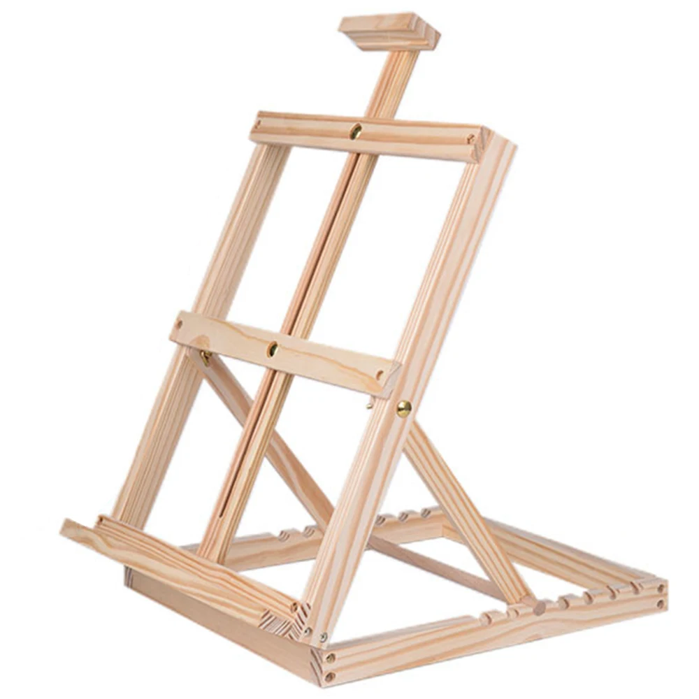 

Art Supply Medium Wooden H-Frame Studio Easel Tray Sturdy Pine Holder Floor Stand Display Paintings Portraits Painting Stand