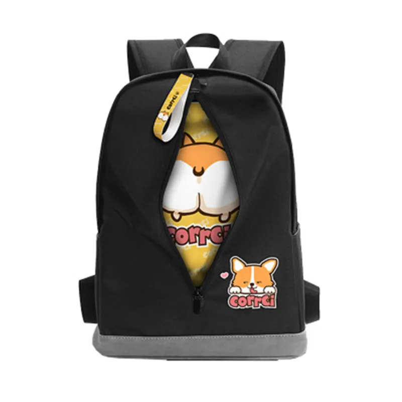 

Cartoon Anime Corgi dog Dangan Ronpa Hamster bear Skull Bag Backpack Rucksack Student Girl School Bag Mochila