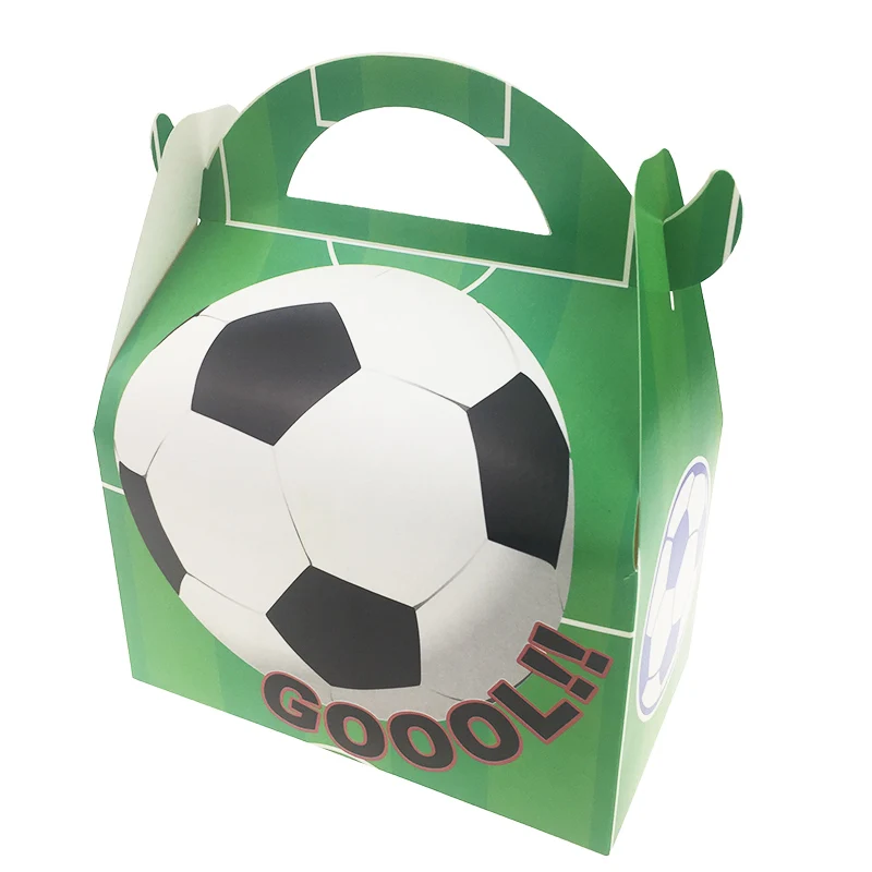 

12pcs/lot Cartoon football paper handbag party supplies candy box Gift Box Kids Birthday Party Decorations Baby Shower