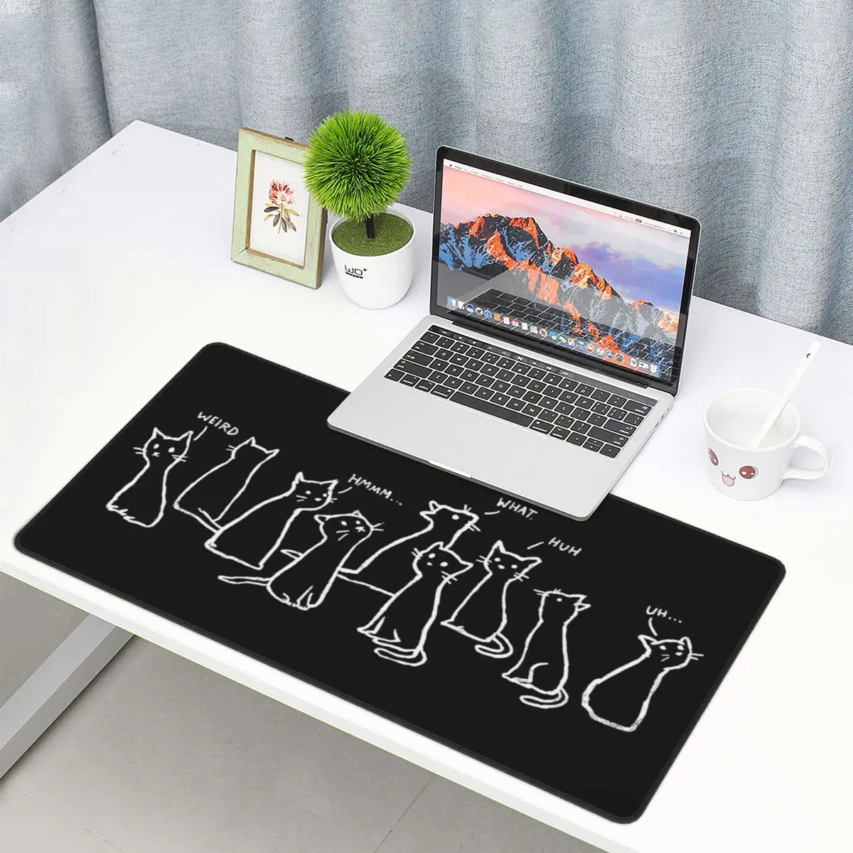 

What Is Going On Confused Cats Keyboard Desk Mat Mousepad Cute Kitty Large Laptop Anti-slip Natural Rubber Computer Mouse pad