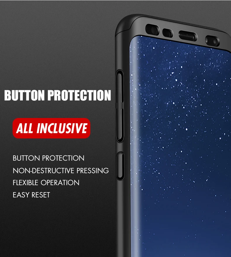360 Degree Case for Samsung Galaxy A6 A7 A8 A9 Plus Hard PC Case with Glass for Samsung S5 S6 S7 Note 3 4 5 A3 A5