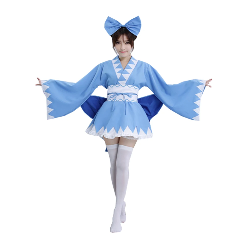 Brdwn Touhou Project Girls Cirno косплей костюм кимоно халат фартук платье |