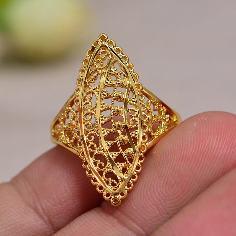 

Wedding Rings Arabian / African / Middle Eastern Goods Women Girls Gold Color 7-9 Size Adjustable Women Jewelry