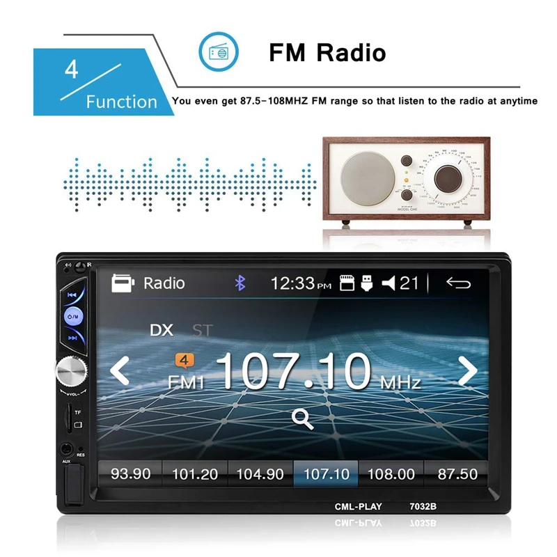 

Car Radio Press Sn 7 HD Inch Press Sn 2 Din In-Dash MP5 Player o Video Amplifier with Mirror Link FM Radio Remote Co