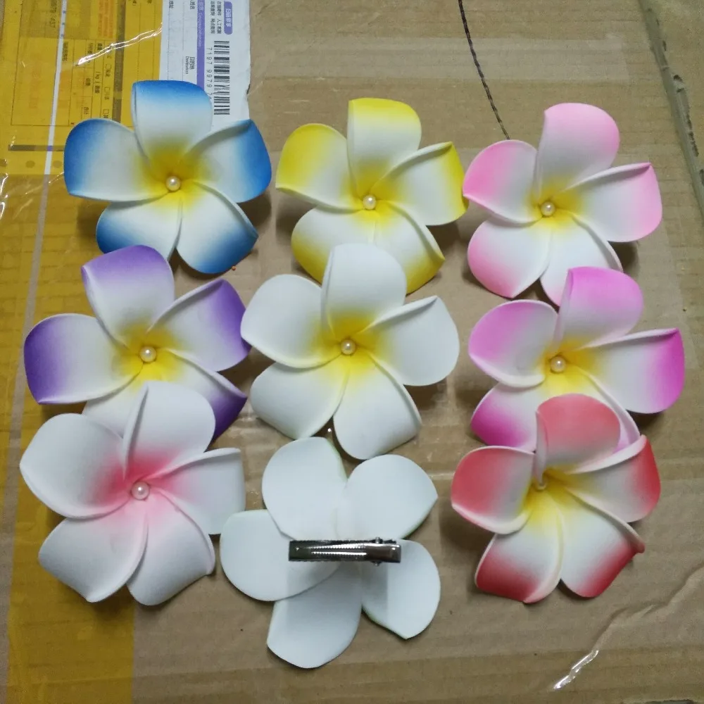 

HappyKiss 810 шт. Гавайский зажим для невесты, цветок, ювелирные изделия, франкгон, полимер, 8 см, франкгон, искусственный цветок для девушек, свадьб...