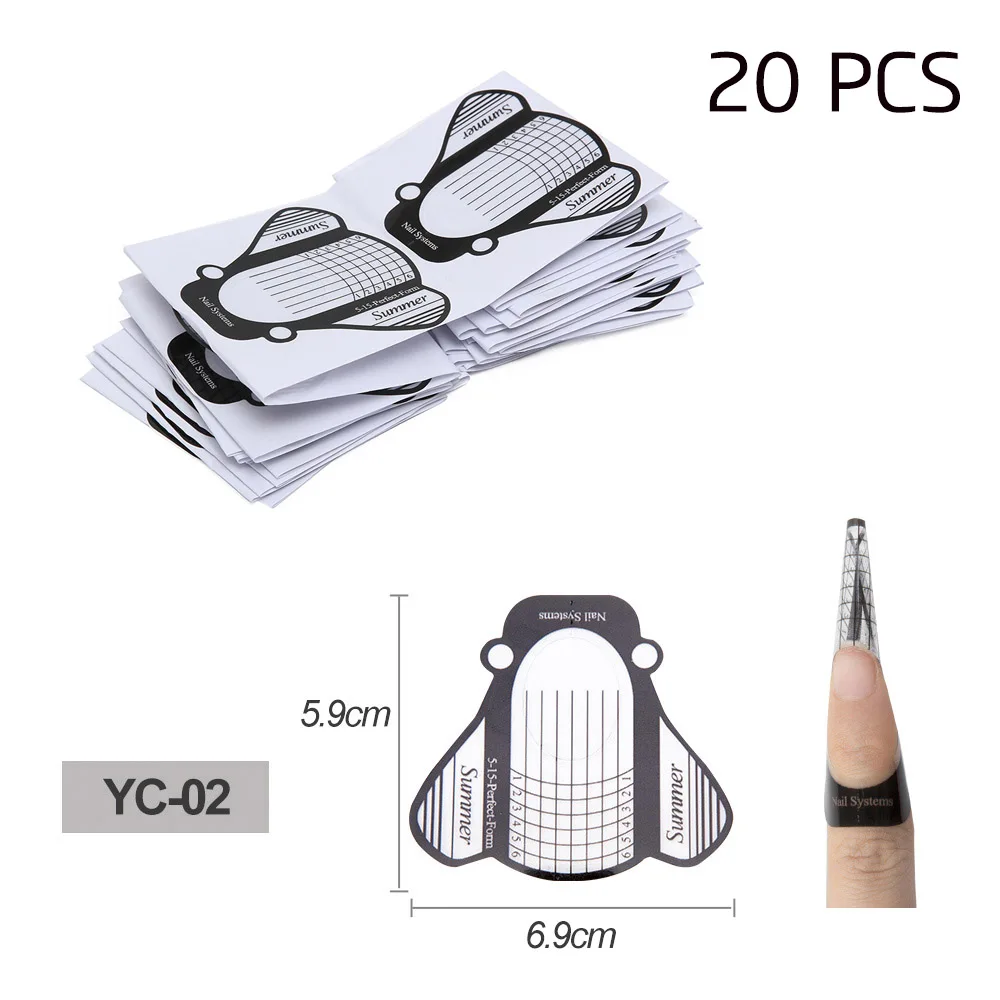 20 pcs 01 УФ-гель для наращивания ногтей, 3 цвета, полигель для наращивания ногтей, Удлинительный УФ-гель для ногтей из стекловолокна - Цвет: 20 pcs 01