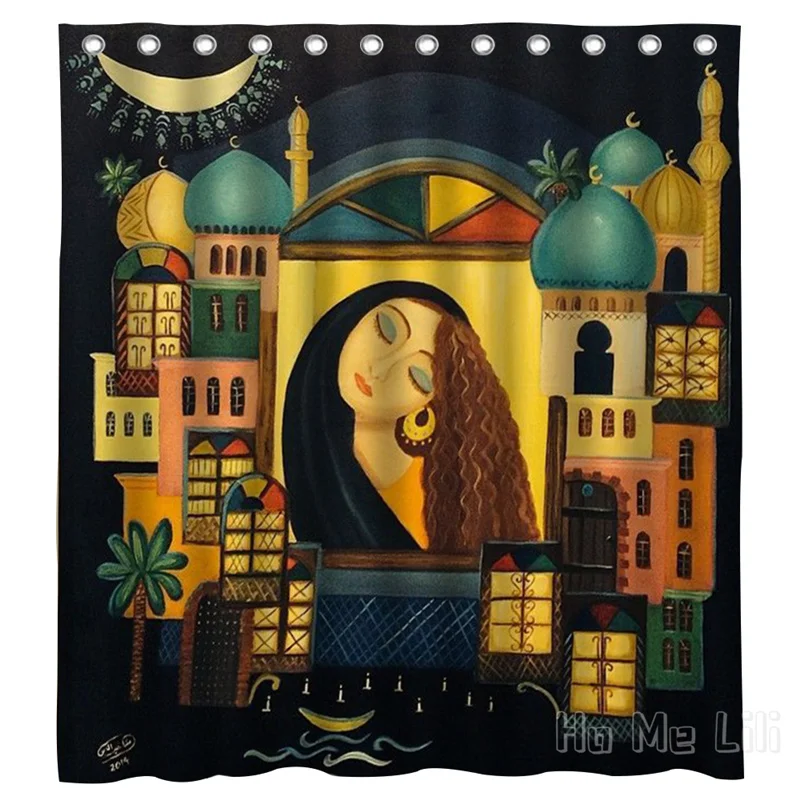 

Abstract Design Night Women Shower Curtain Waterproof Bathroom Decor