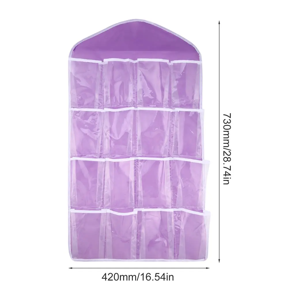 

16 Grids Foldable Wardrobe Hanging Bags Container Clothing Underwear Bras Socks Ties Hanger Shoes Storage Bag Drop Shipping