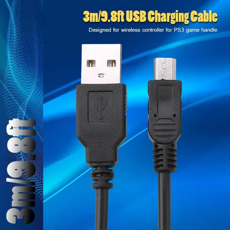 3m/9.8ft зарядка через usb кабель с магнитным кольцом для PS3 Беспроводной контроллер USB Зарядное устройство для sony Playstation PS3 аксессуары магнитная зарядка для playstation