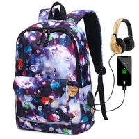 teenage girls waterproof high school backpacks usb charging reflective school bags women student book backpack travel laptop bag