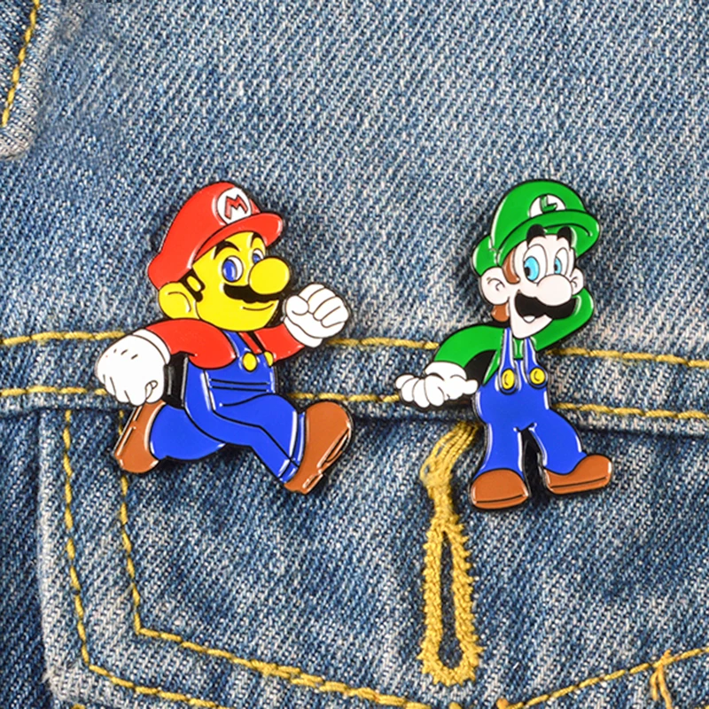Классическая игра лацкан Металлические Булавки Super Mario Bros. Пиксельные Мультяшные броши значки на рюкзак булавки ювелирные изделия подарок для фанатов игр друзей