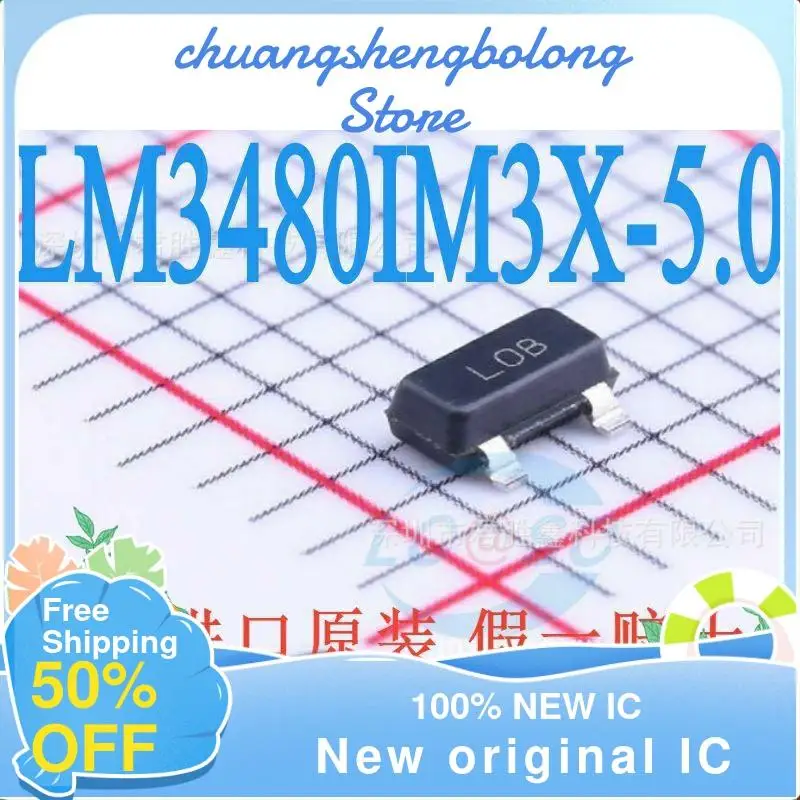 

10-200PCS LM3480IM3X-5.0 SOT-23 100mA 5V L0B New original IC