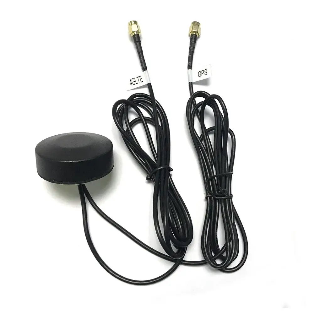 1PC Combined antenna small round type GPS active+4G Aerial with nut extension cable SMA male connector NEW wholesale