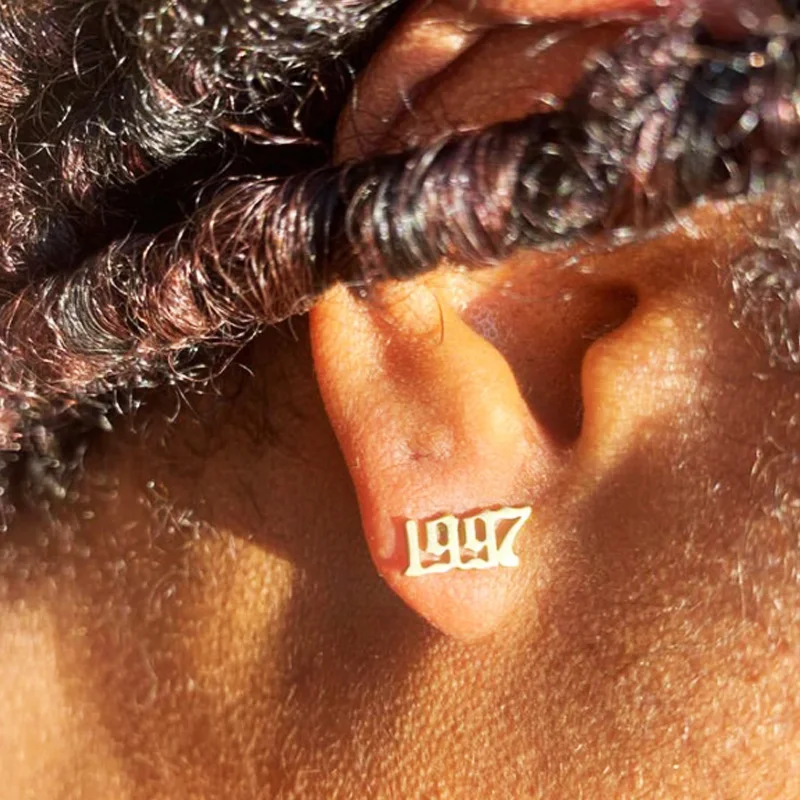 Женские серьги гвоздики из нержавеющей стали золотого и серебряного цвета 1997 1998