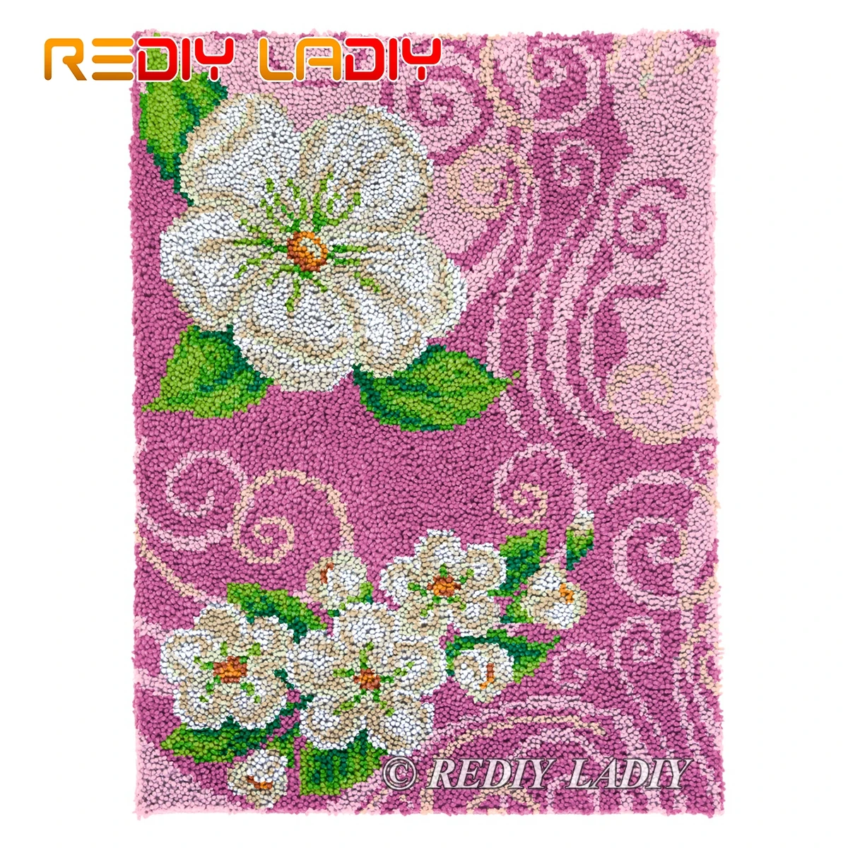 

Latch Hook Kits DIY Carpet Rug Two Flowers Plush Wall Tapestry Kits Crochet Floor Mat Thick Yarn Cushion Arts & Crafts 61*81cm