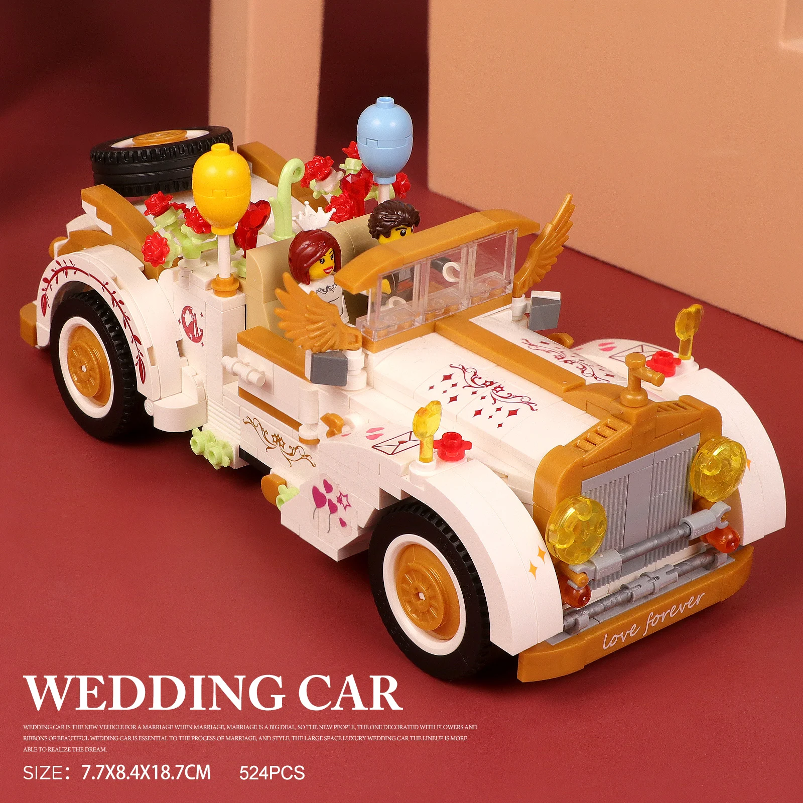 

524pcs MOC Bricks Wedding Car Building Blocks Romantic DIY Assemble Blocks Toy Model Bricks Gifts Toys for Children