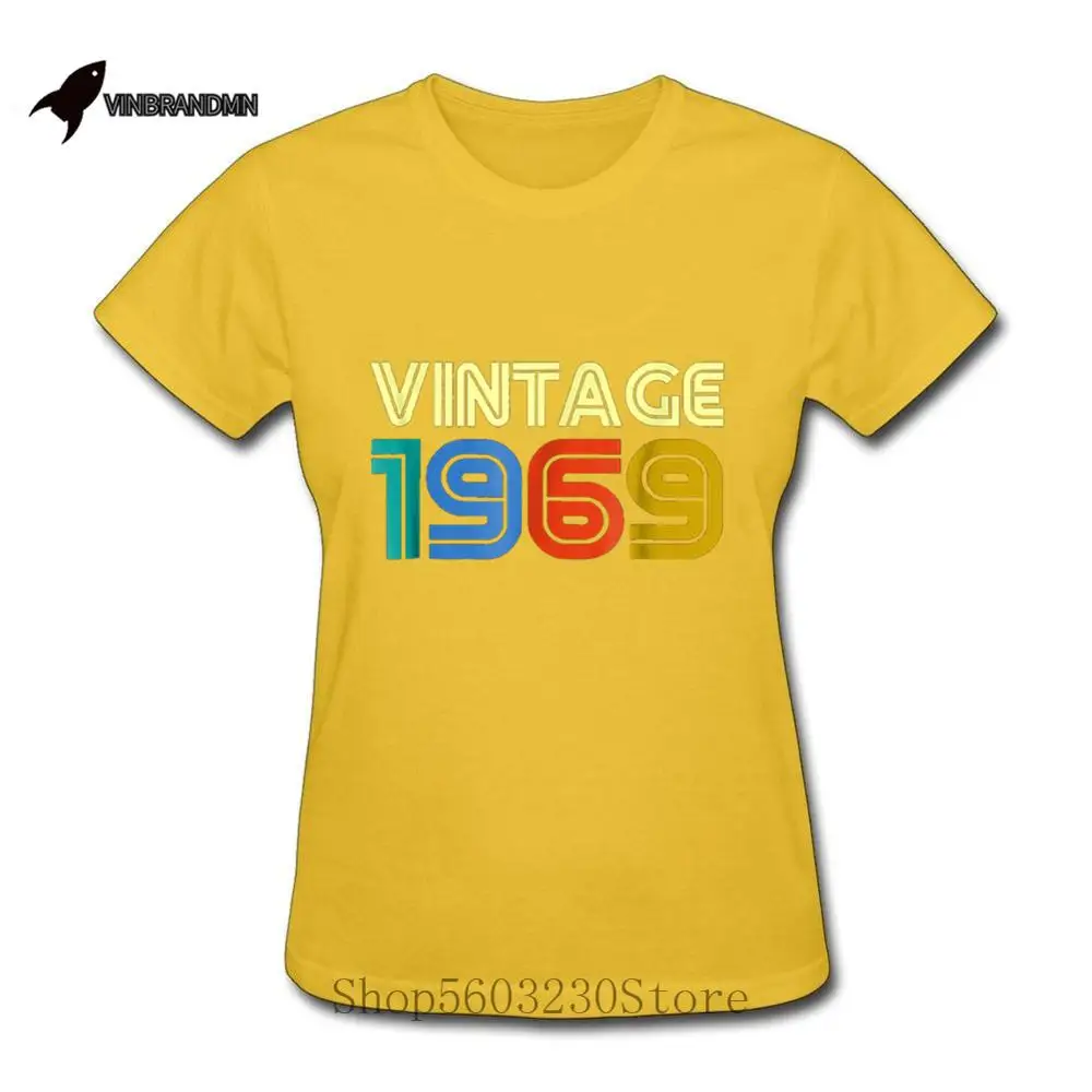 Винтажные 1969 рубашка женская 51th подарок на день рождения 100% хлопковая Футболка