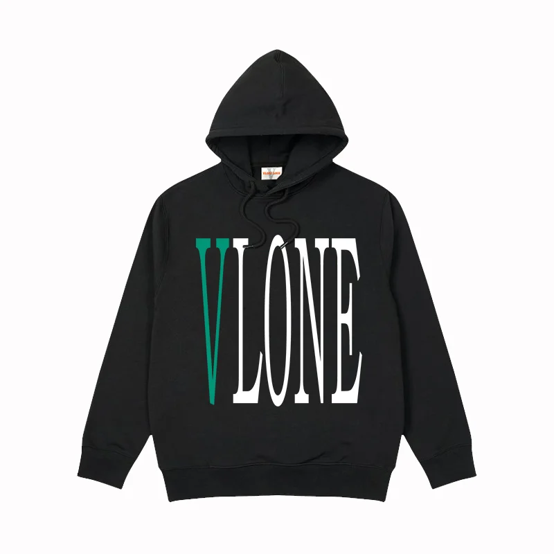 

2021 new VLONE TRENDY green hooded sweater European and American fashion brand trend big V loose jacket men Tee