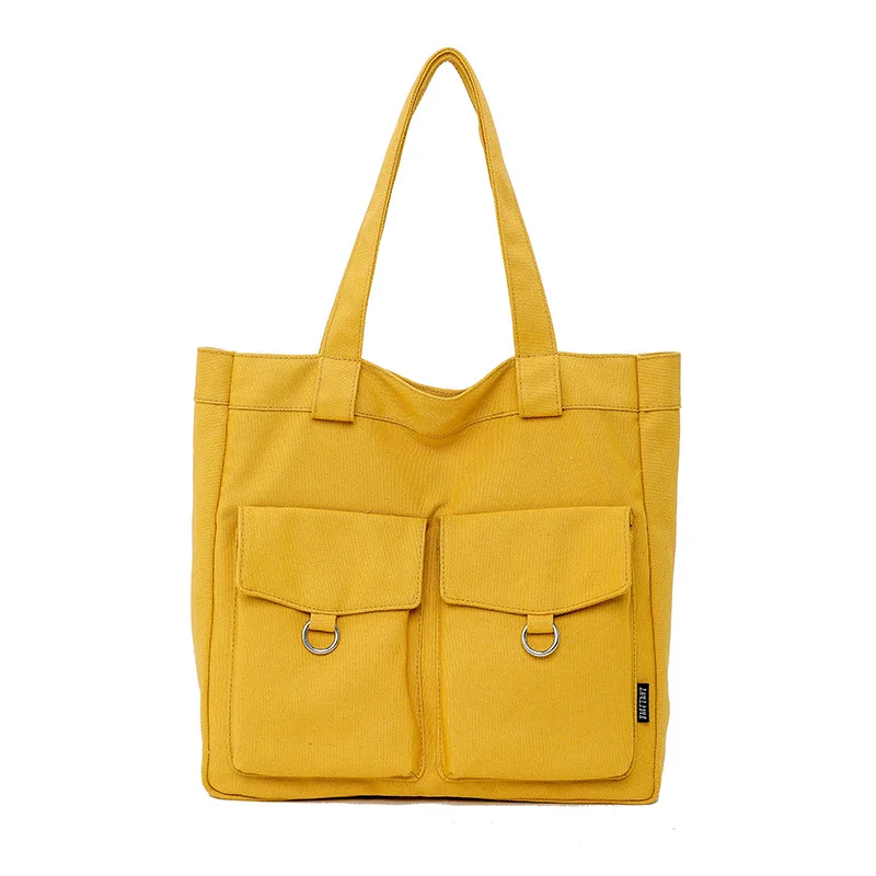

Literary environmental protection tote bag large capacity women's shoulder bag ins simple multi-pocket Japanese canvas bag women