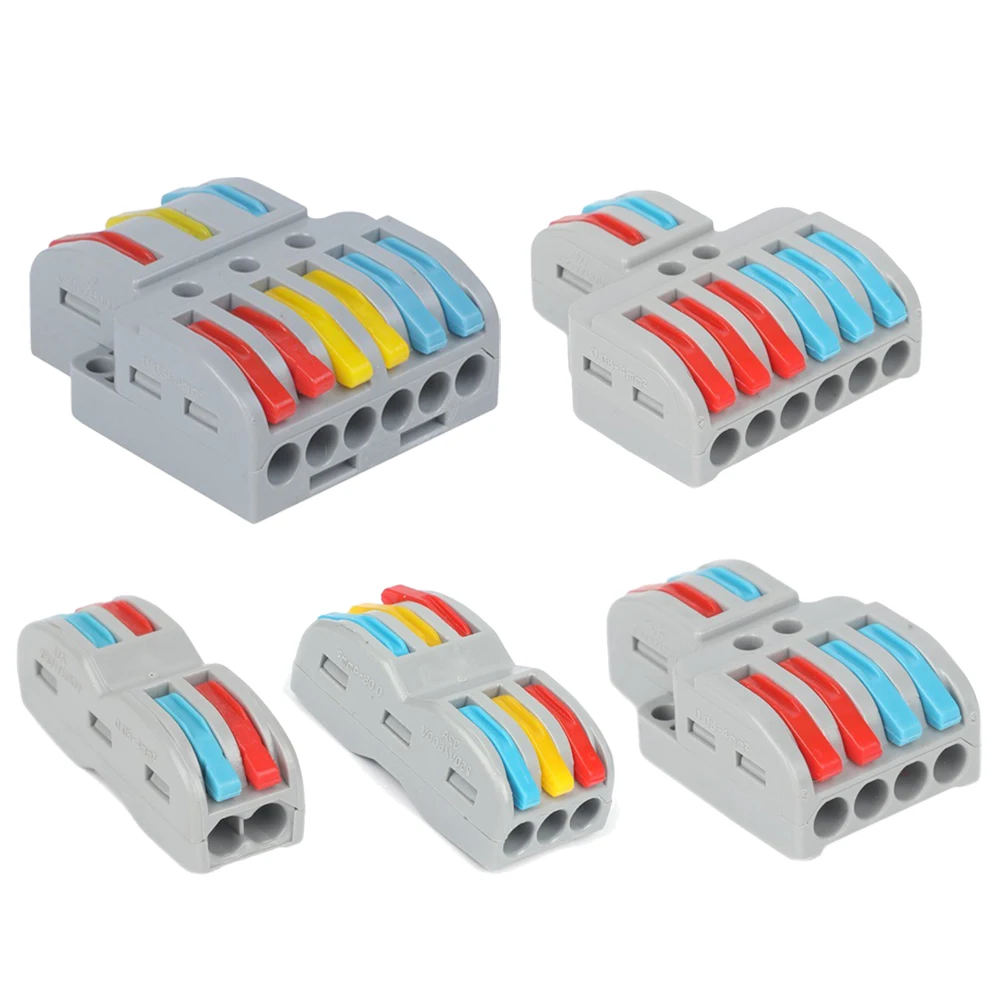 

Lever Wire Conncetor Quick Splicing Wire Conductor Connectors 2/3/4/6 Way Push-in Terminal Block Cable Connector for 28-12AWG