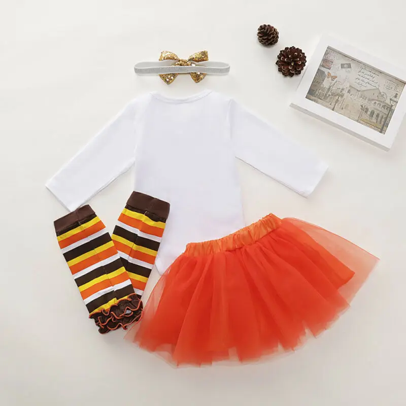 Комбинезон для новорожденных девочек 4 шт. + Тюлевая юбка пачка гетры повязка на