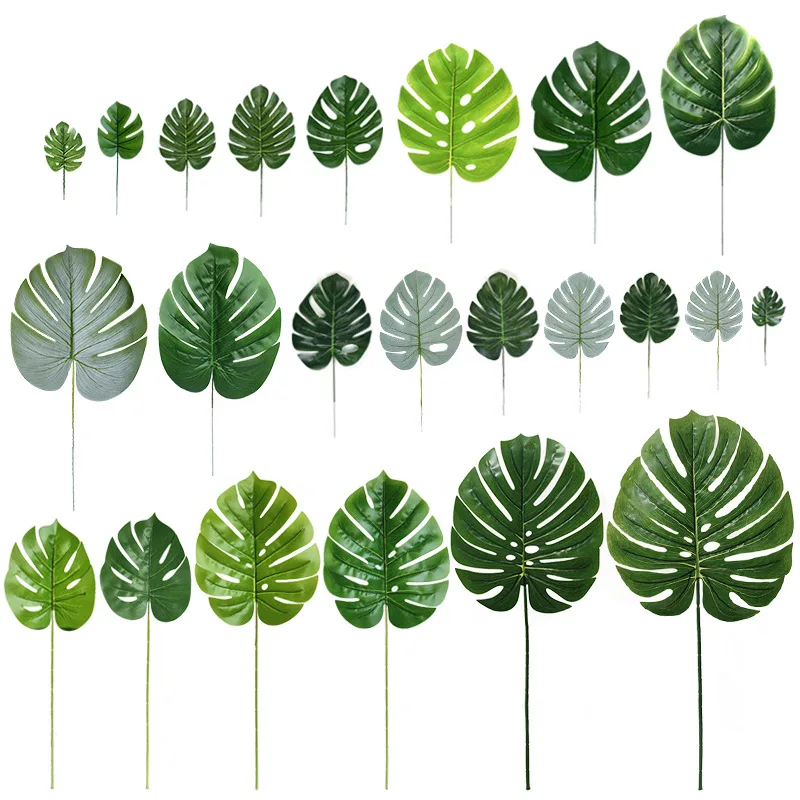 

Artificial Turtle Leaf Plant Decor Fake Silk True Touch Hawaiian Table Wall Wedding Party Home Accessory