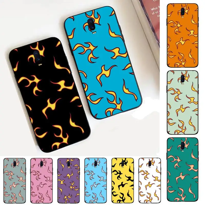 

FHNBLJ Colorful Flames Phone Case for Vivo Y91C Y11 17 19 17 67 81 Oppo A9 2020 Realme c3
