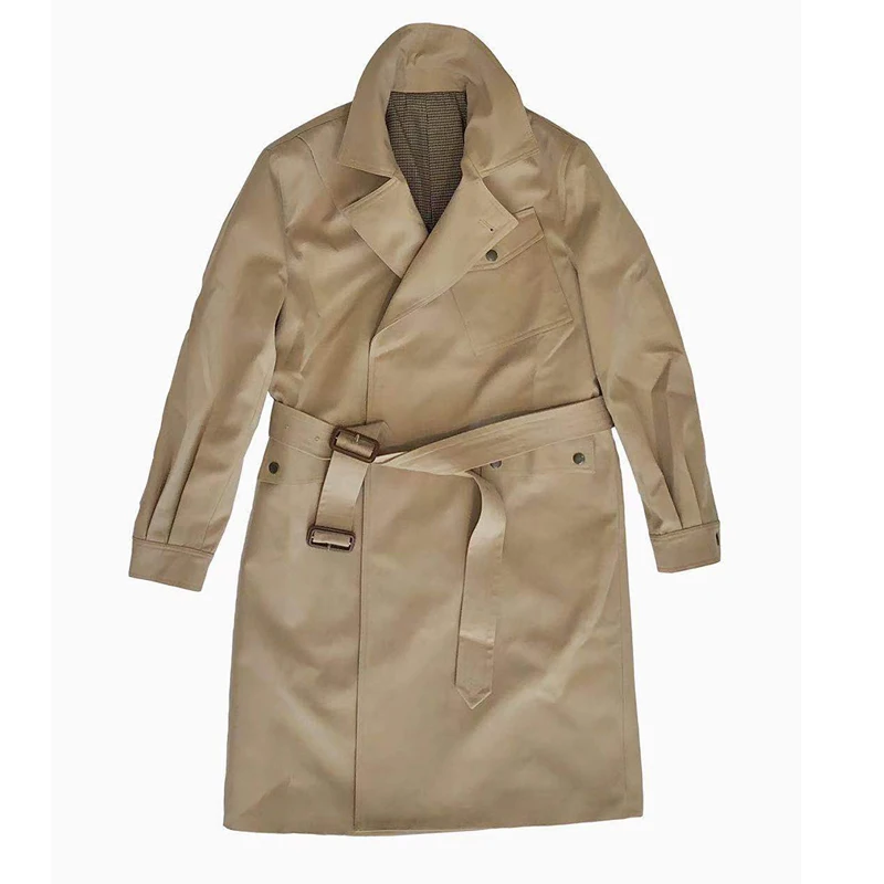 

Men's Trench Coat Long Military Style Loose Fit Waterproof Windbreaker Autumn and Winter Classic Vintage Clothing for Men