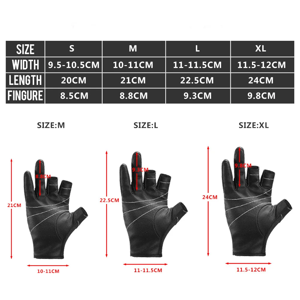 Перчатки с тремя пальцами для рыбалки мужские женские противоскользящие