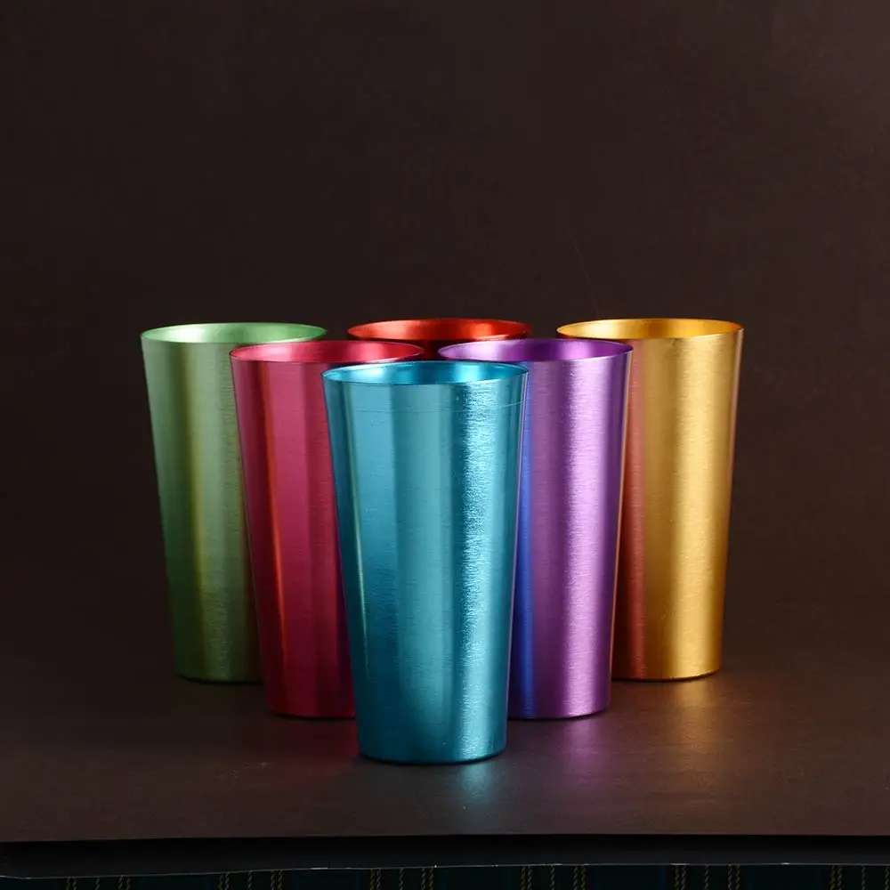 Набор разноцветных алюминиевых стаканов для вина и кофе 600 мл кружки чая молока |