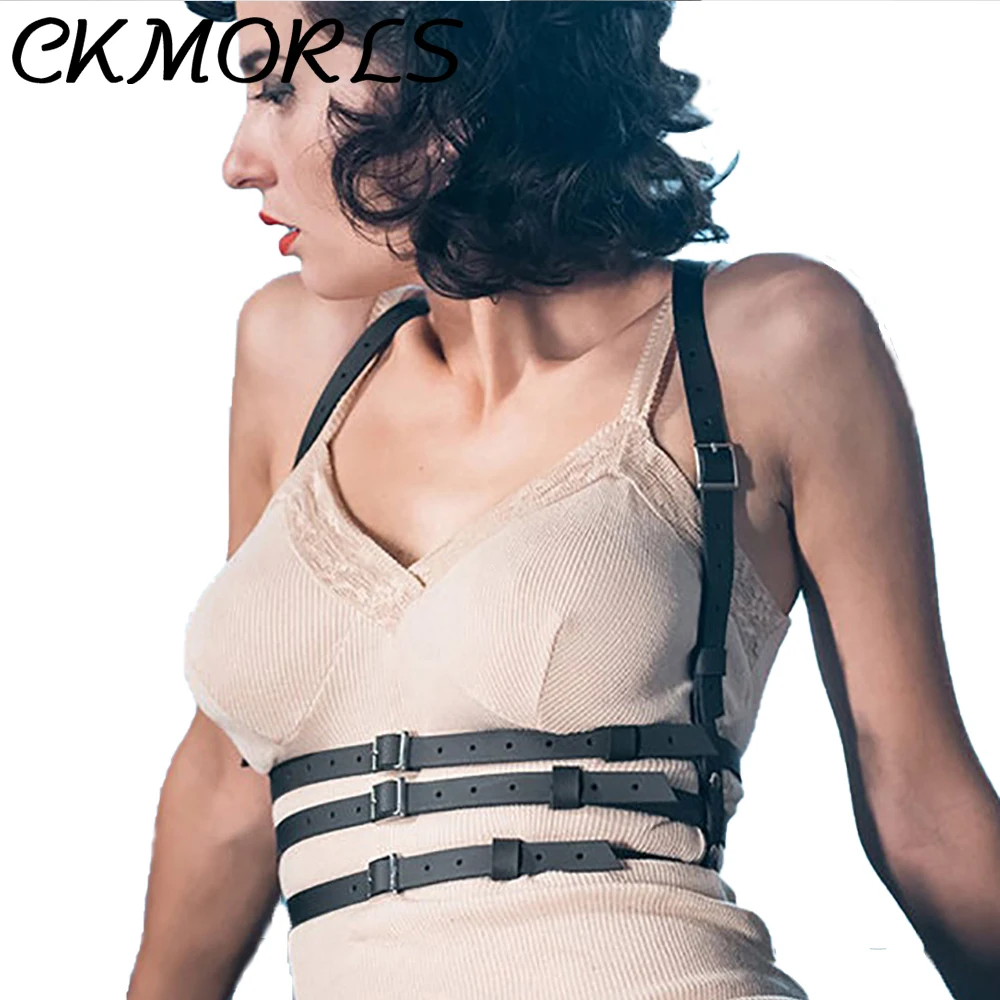 Женский бюстгальтер CKMORLS из искусственной кожи бандажный ремень БДСМ триплет