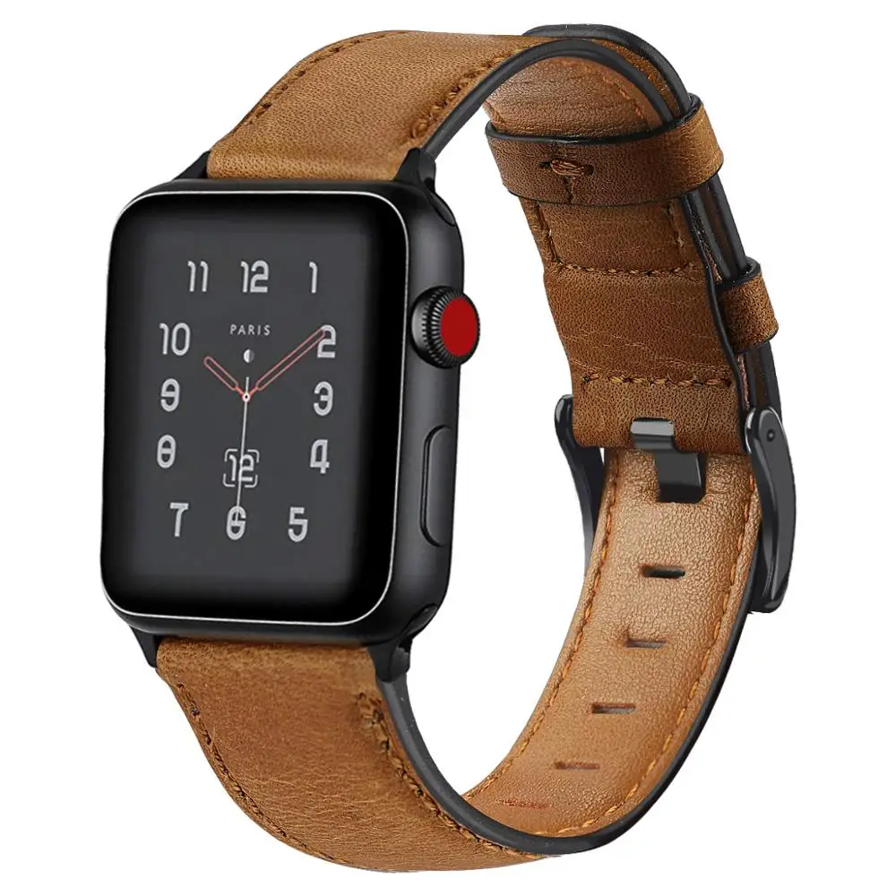 Браслет из натуральной кожи для Apple Watch серии 1/2/4/5 ремешок часов воловьей сменный
