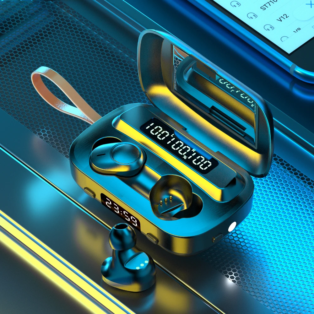 

M13 мини наушники-вкладыши TWS с Беспроводной наушники Bluetooth наушники спортивные Bluetooth гарнитура С микрофоном светодиодный фонарик с зеркалом ...