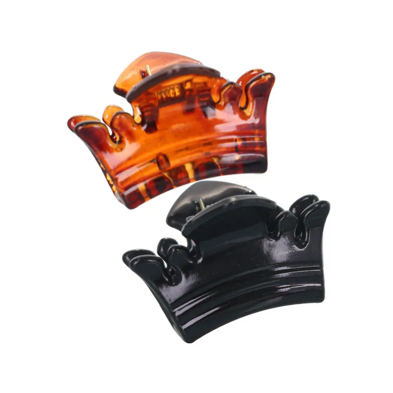 

6/12Pcs Crown Women Plastic Tortie Tiny Hair Claw Clamps Strange Hand Shaped Non-Slip Grip Mini Jaw Clips Styling Tools Barrette
