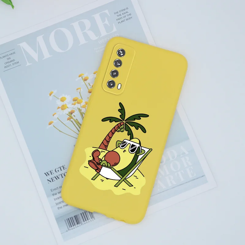 tpu silicone case for huawei p smart 2021 case back cover cute cartoon for huawei p smart 2021 y7a psmart case matte phone shell free global shipping