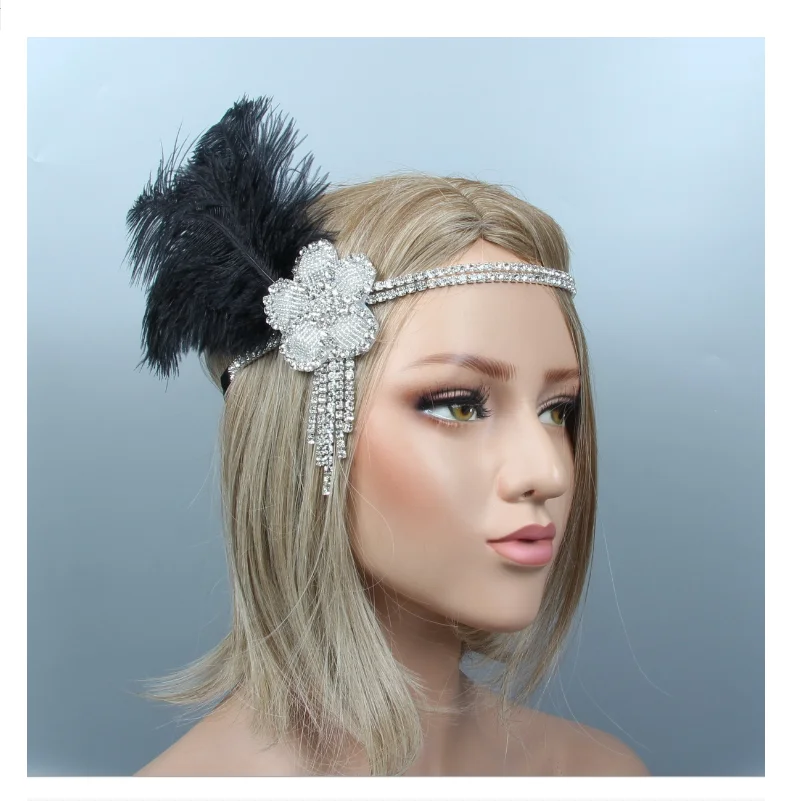 

The 1920s Ostrich feather headpiece and GATSBY masquerade headdpiece custom